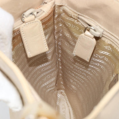 Prada Vintage Shoulder Bag Leather, BEIGE, LEATHER, Shoulder bag