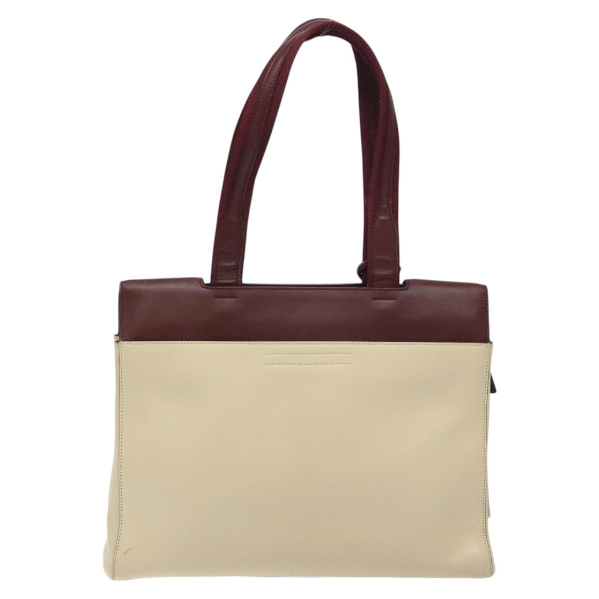 Prada Vintage Shoulder Bag Leather, BEIGE, LEATHER, Shoulder bag