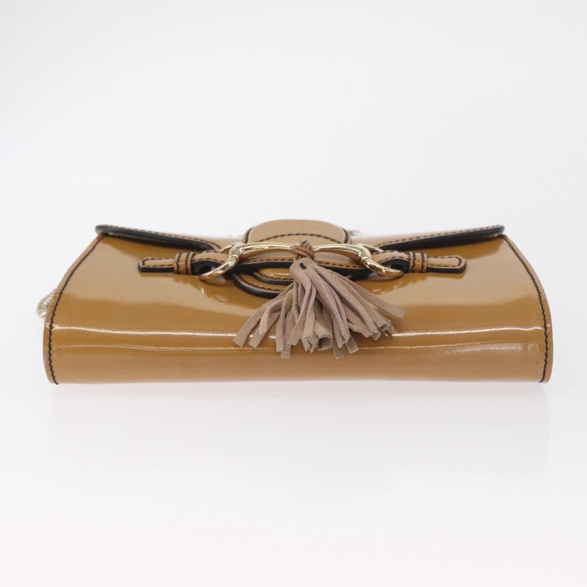 Gucci Emily Chain Flap Bag Patent, BEIGE, PATENT_LEATHER, Shoulder bag