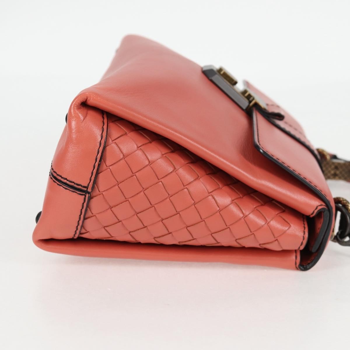 Bottega Veneta Piazza Top Handle Bag Leather with Intrecciato Detail, PINK, LEATHER, Handbag