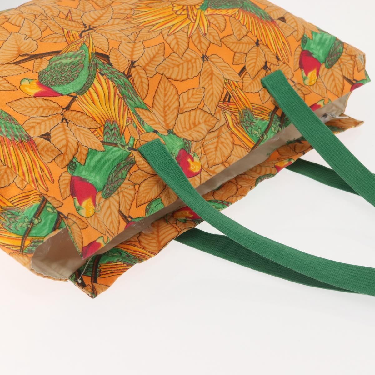 Hermes Beach Tote Printed Toile, ORANGE, CANVAS, Tote bag