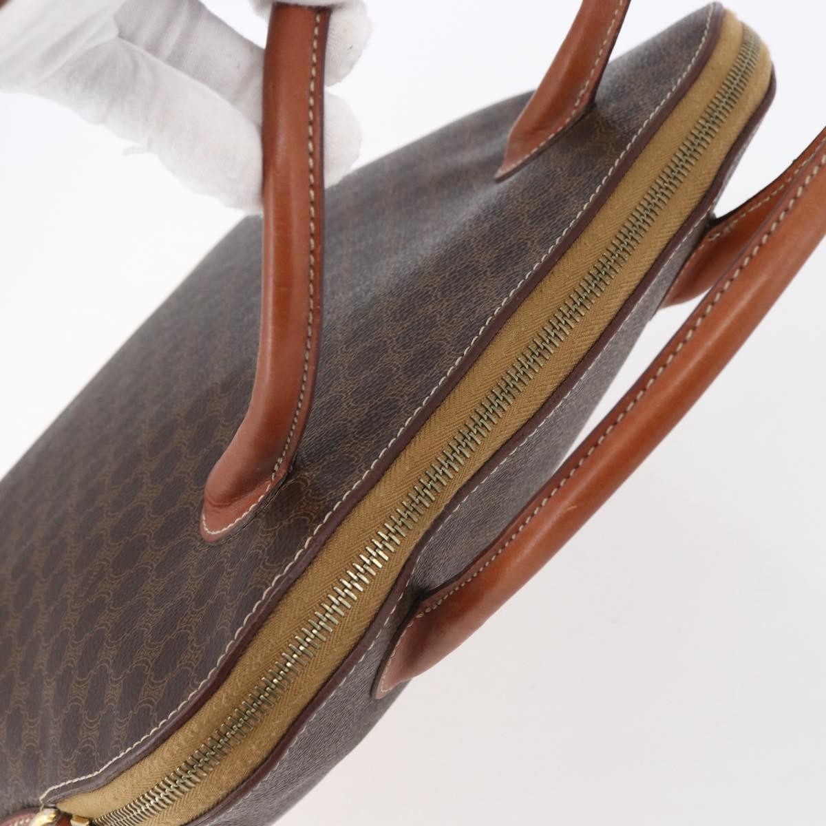 Celine Vintage Macadam Handbag Canvas, BROWN, CANVAS, Handbag