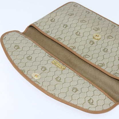 Christian Dior Vintage honeycomb clutch Canvas, BEIGE, CANVAS, Clutche & pouche