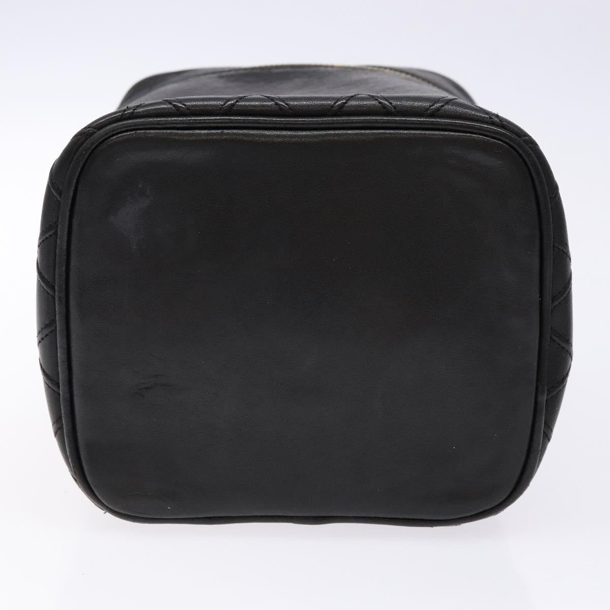 Chanel Vanity pouch Leather, BLACK, LEATHER, Toiletry Case