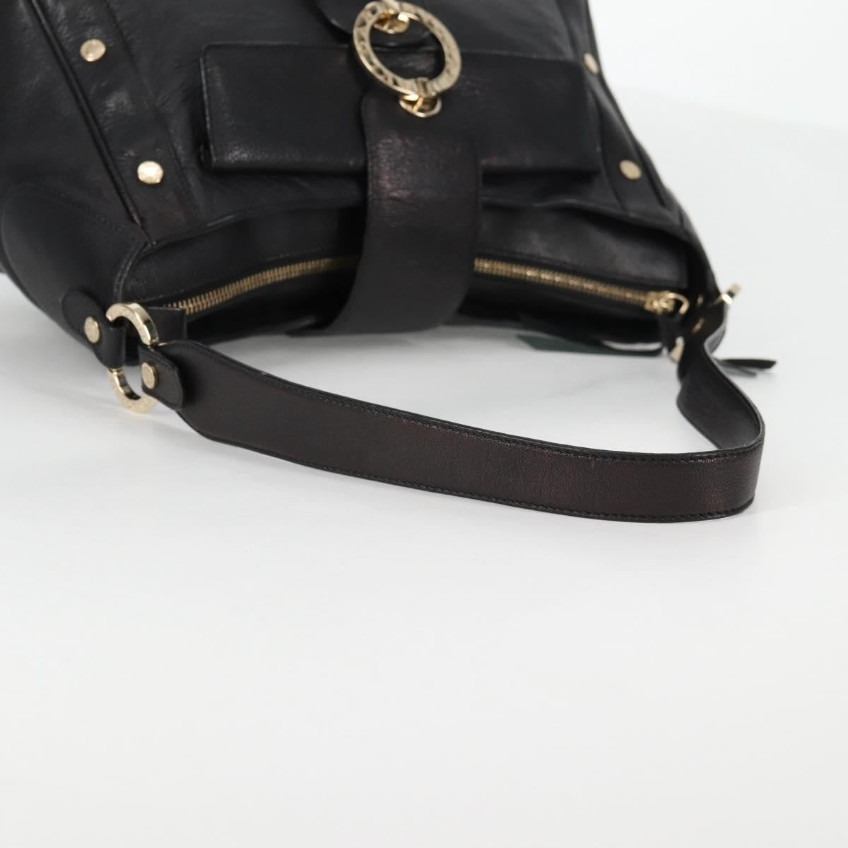 Bvlgari Chandra Top Handle Bag Leather, BLACK, LEATHER, Shoulder bag