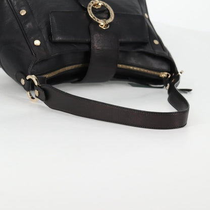Bvlgari Chandra Top Handle Bag Leather, BLACK, LEATHER, Shoulder bag