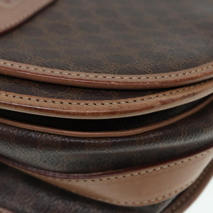 Celine Macadam Shoulder Bag PVC Leather, BROWN, CANVAS, Shoulder bag