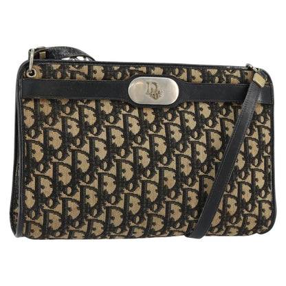 Christian Dior Vintage Trotter Shoulder Bag Canvas, NAVY, CANVAS, Shoulder bag