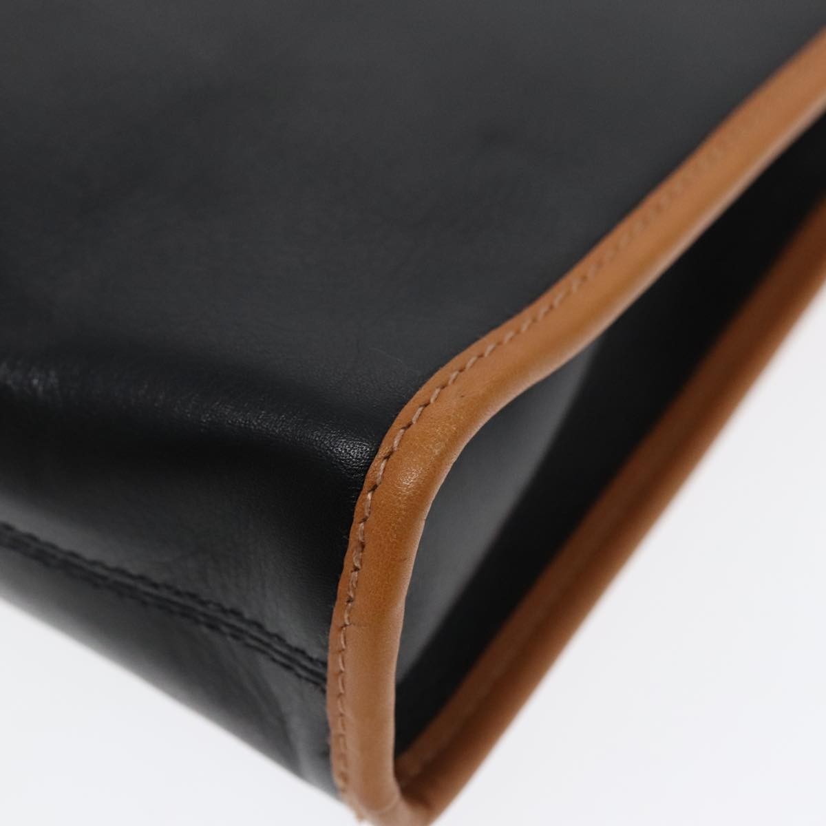 Celine Logo Triomphe Pouch Leather, BLACK, LEATHER, Clutche & pouche