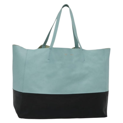 Celine Horizontal Cabas Tote Leather, BLACK, LEATHER, Tote bag