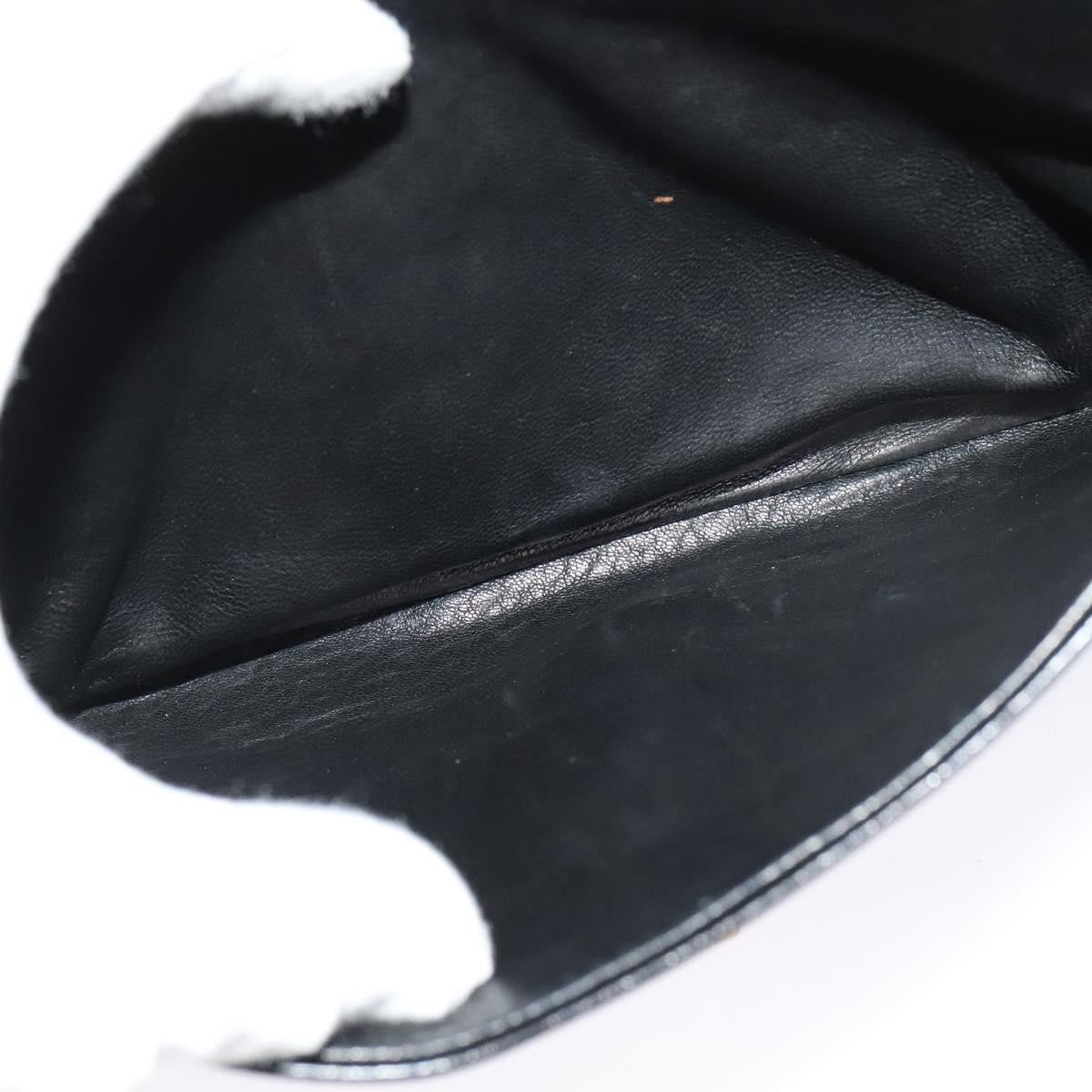 Celine Vintage Triomphe Flap Bag Leather, BLACK, LEATHER, Shoulder bag