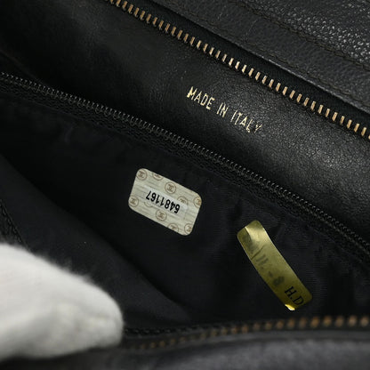 Chanel Vintage CC Lock Tote Leather, BLACK, LEATHER, Tote bag