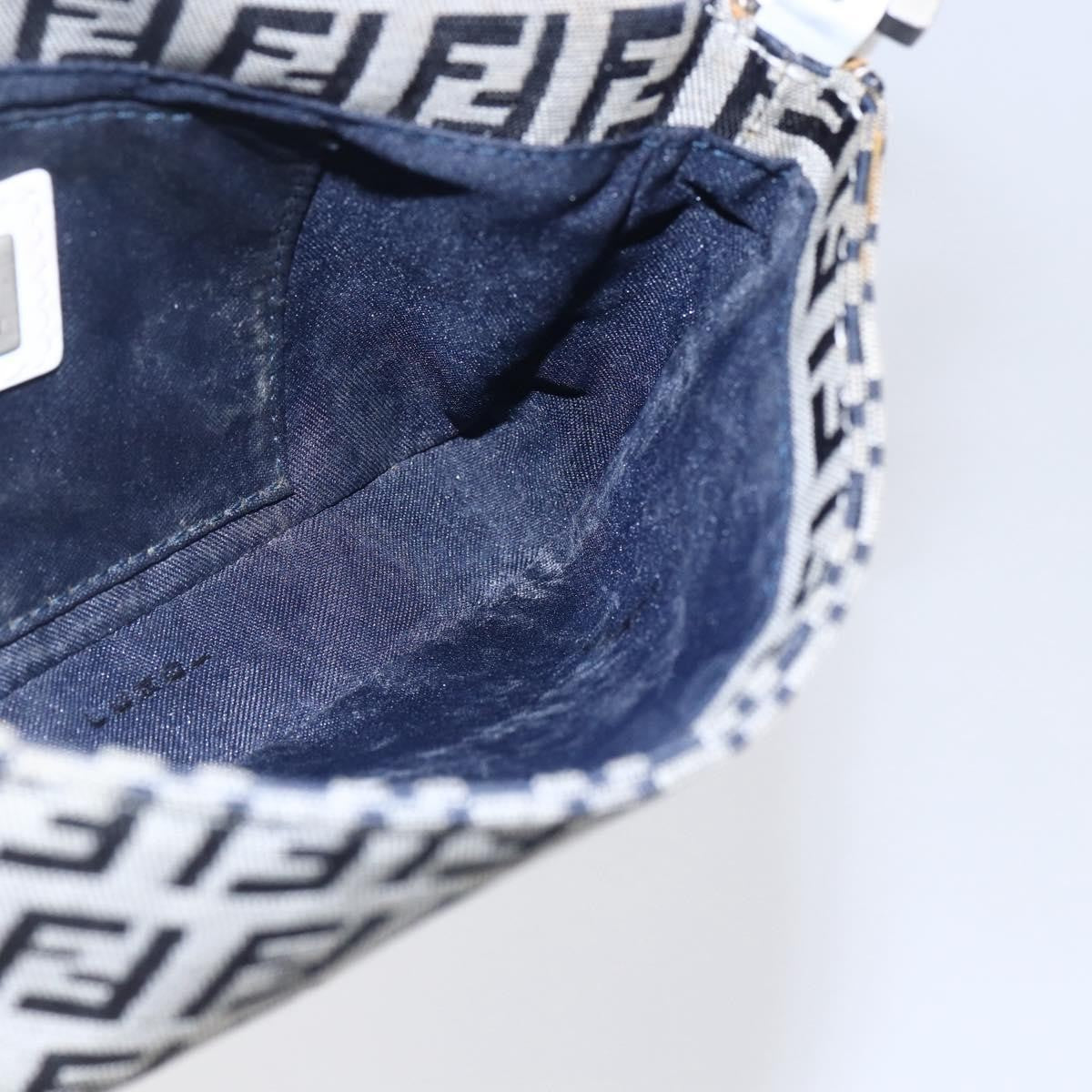 Fendi Baguette Bag Zucchino Canvas, NAVY, CANVAS, Clutche & pouche