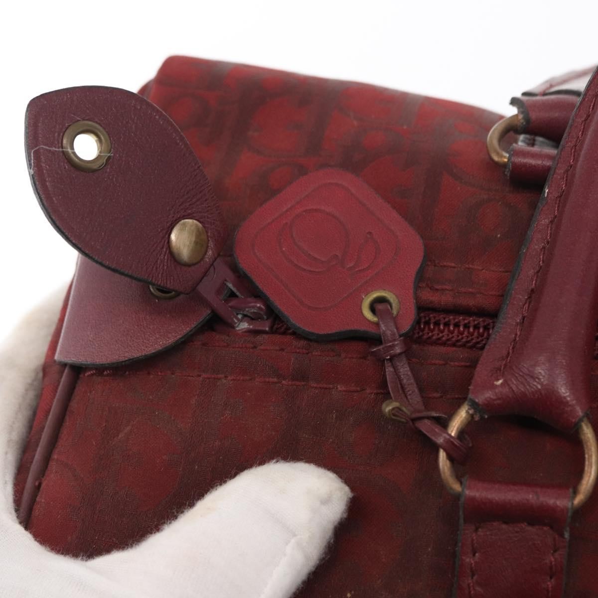 Christian Dior Vintage Trotter Boston Bag Diorissimo Canvas, RED, CANVAS, Handbag