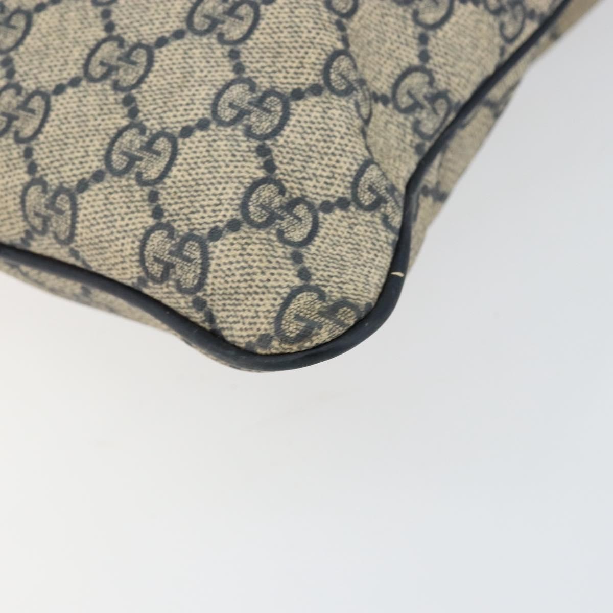 Gucci Zip Top Messenger Bag GG Coated Canvas, NAVY, PVC, Shoulder bag