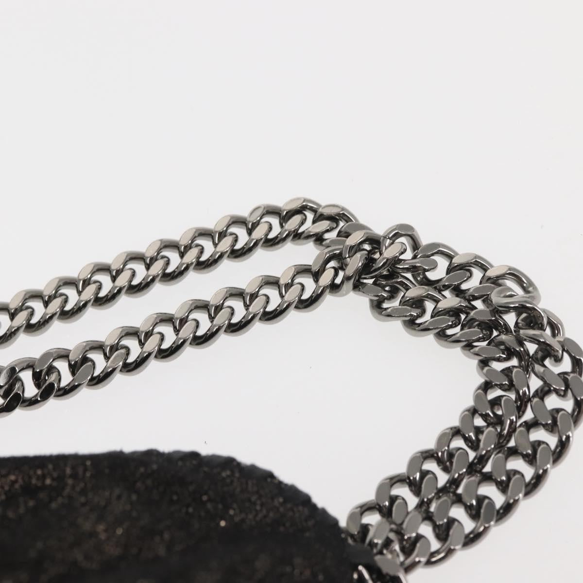 Stella McCartney Falabella Fold Over Bag Faux Suede, BLACK, SYNTHETIC, Crossbody bag