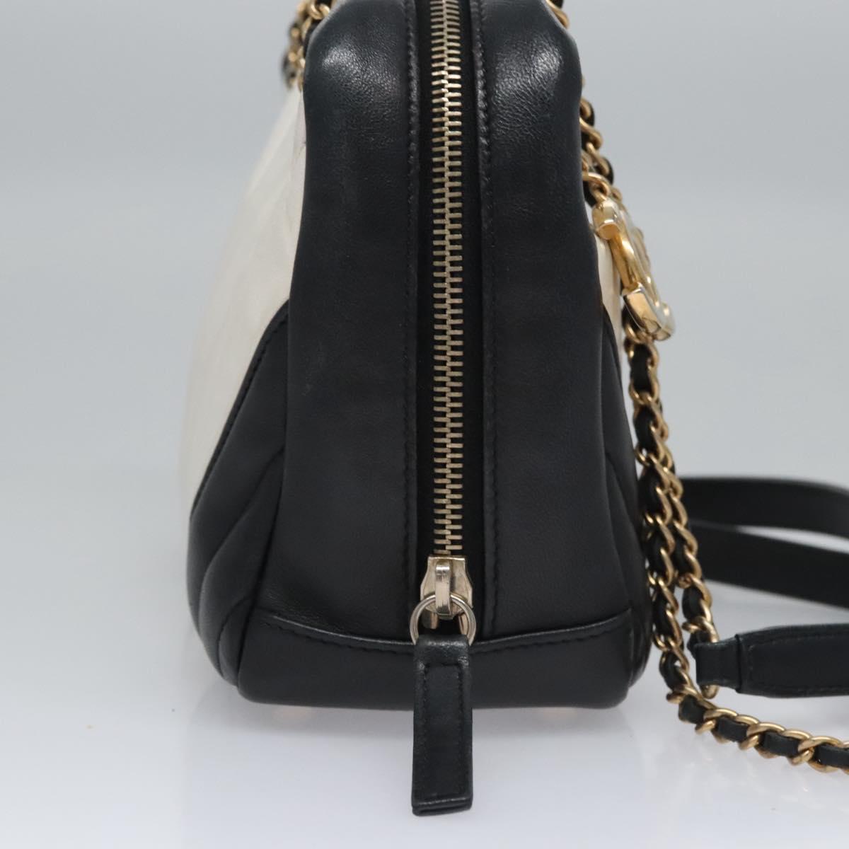 Chanel V Stitch Leather, WHITE, LEATHER, Handbag