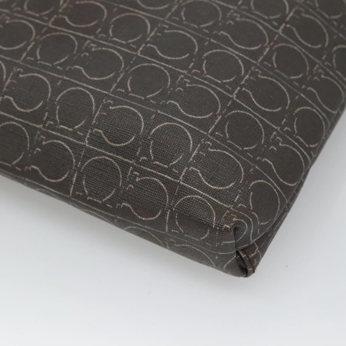 Salvatore Ferragamo Gancini Shoulder Bag Canvas, BROWN, CANVAS, Shoulder bag