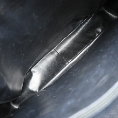 Chanel Vintage Front Pocket Shoulder Bag Leather, BLACK, CALFSKIN, Shoulder bag