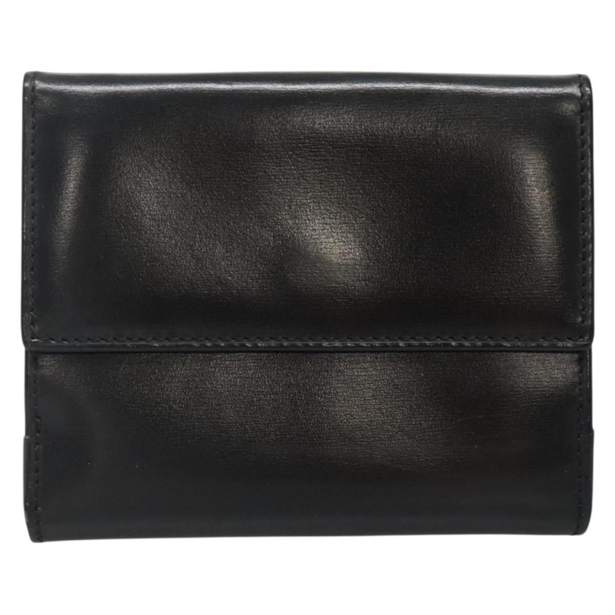 Celine Circle Logo Compact Wallet Leather, BLACK, LEATHER, Wallets