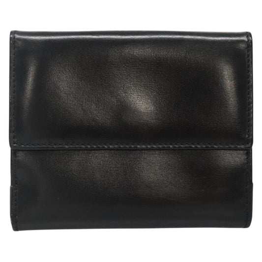 Celine Circle Logo Compact Wallet Leather, BLACK, LEATHER, Wallets