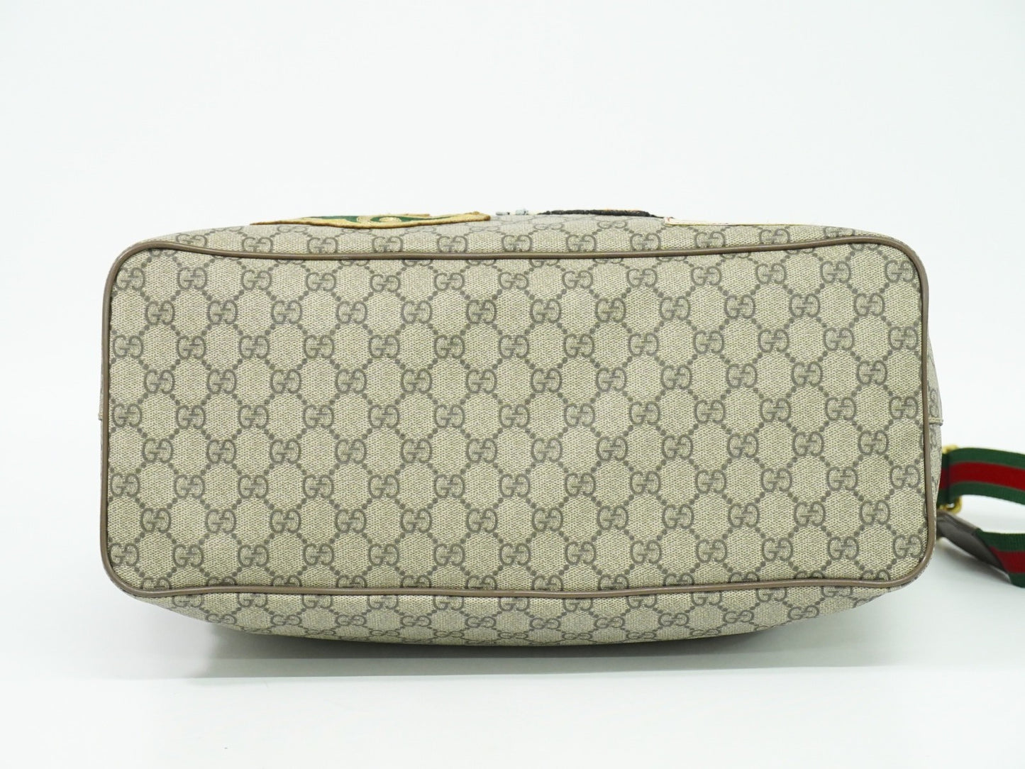 Gucci Courrier Convertible Soft Open Tote GG Coated Canvas with Applique, BEIGE, CANVAS, Tote bag