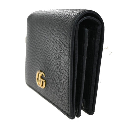 Gucci GG Marmont Flap Card Case Leather, BLACK, LEATHER, Wallets