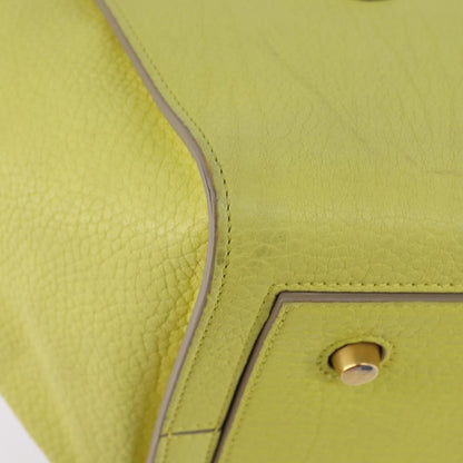 Celine Tie Knot Tote Smooth Leather, YELLOW, LEATHER, Tote bag
