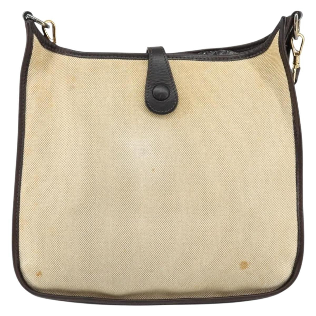 Hermes Evelyne Bag Gen III Toile and Leather, BEIGE, CANVAS, Shoulder bag