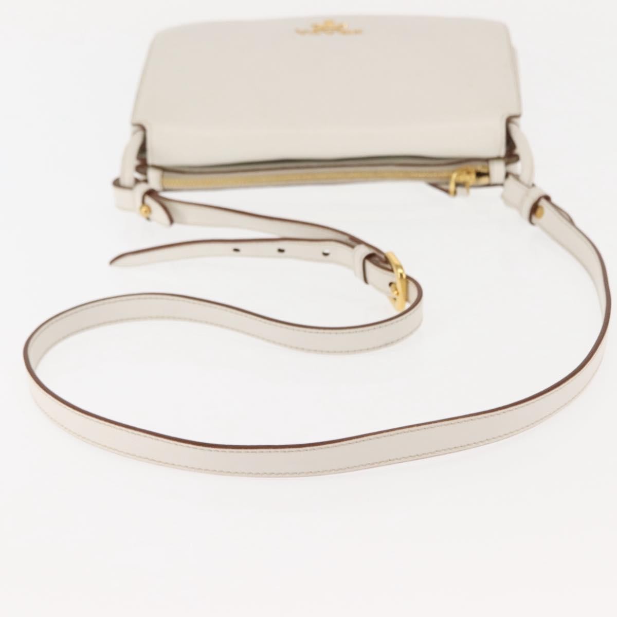 Prada Flap Crossbody Bag Vitello Daino, WHITE, LEATHER, Shoulder bag