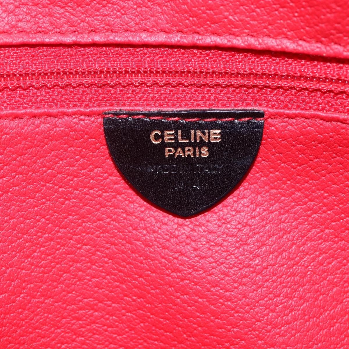 Celine Vintage Triomphe Shoulder Bag Leather, BLACK, LEATHER, Shoulder bag