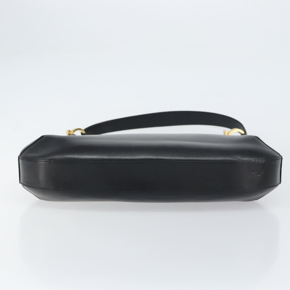 Salvatore Ferragamo Vintage Gancini Hobo Leather, BLACK, LEATHER, Shoulder bag