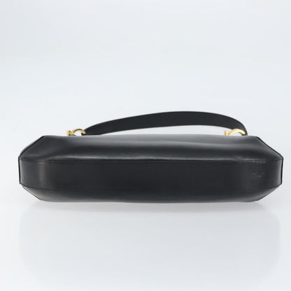 Salvatore Ferragamo Vintage Gancini Hobo Leather, BLACK, LEATHER, Shoulder bag