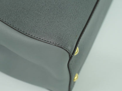 Fendi 2Jours Bag Leather, GRAY, LEATHER, Handbag