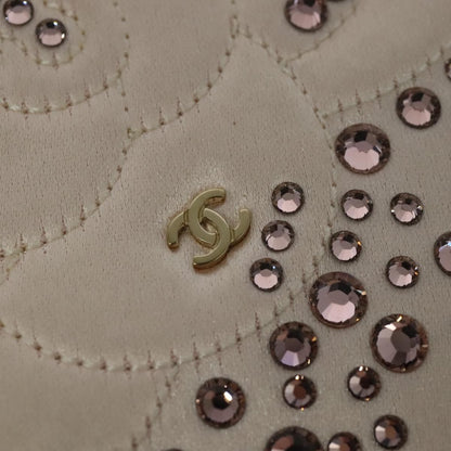 Chanel Camellia Diamante Convertible Clutch Crystal Embellished Satin, PINK, SATIN, Shoulder bag
