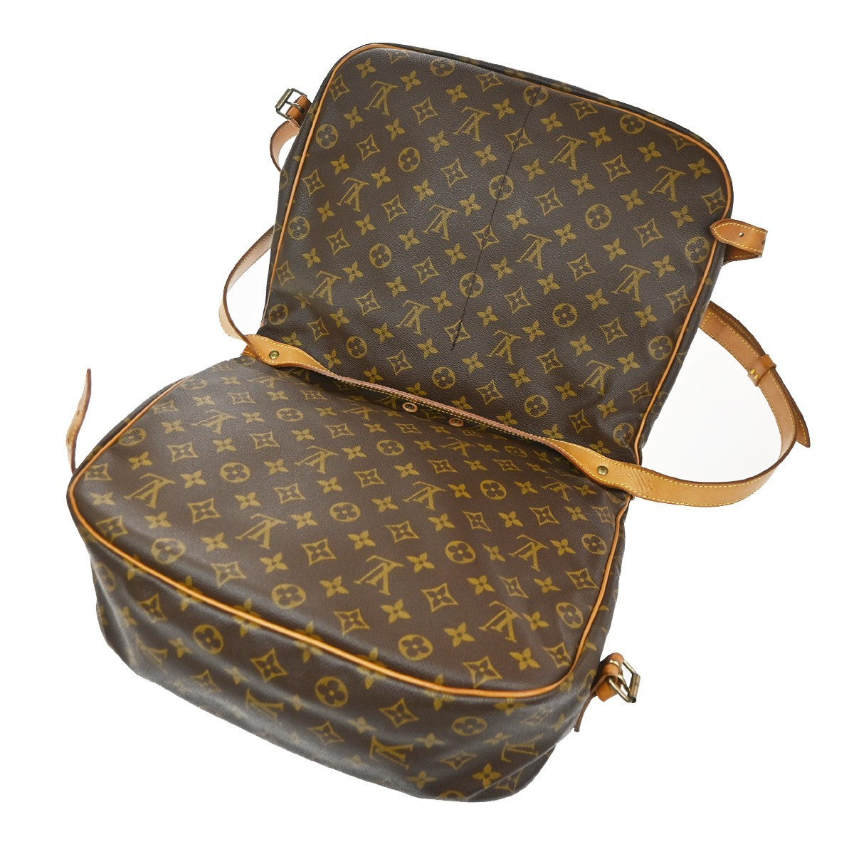 Louis Vuitton Saumur Handbag Monogram Canvas, Brown, Canvas, Shoulder Bag