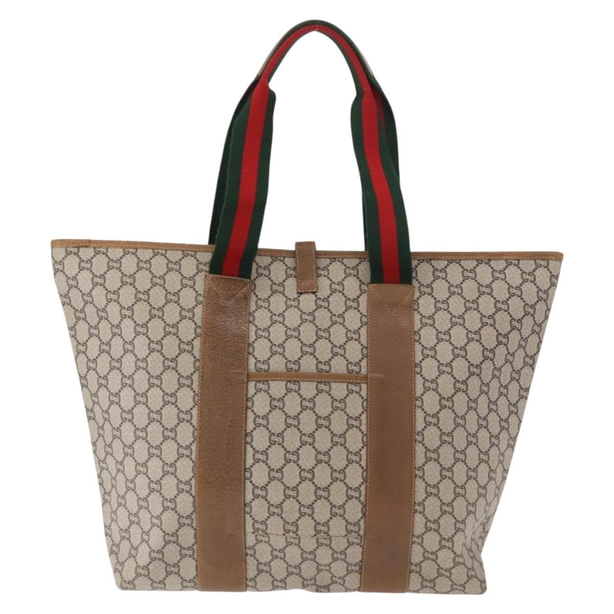 Gucci Sherry Line Tote Canvas, BEIGE, PVC, Tote bag