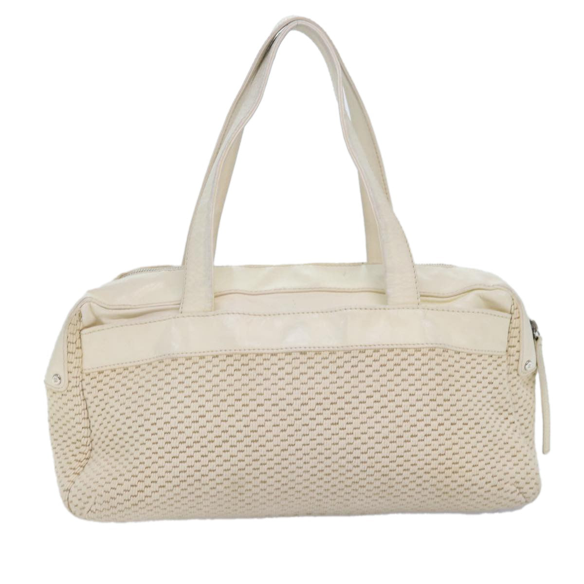 Chanel Zip Shoulder Bag Canvas, BEIGE, CANVAS, Shoulder bag