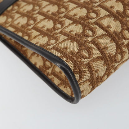 Christian Dior Vintage Trotter Shoulder Bag Canvas, BEIGE, CANVAS, Shoulder bag