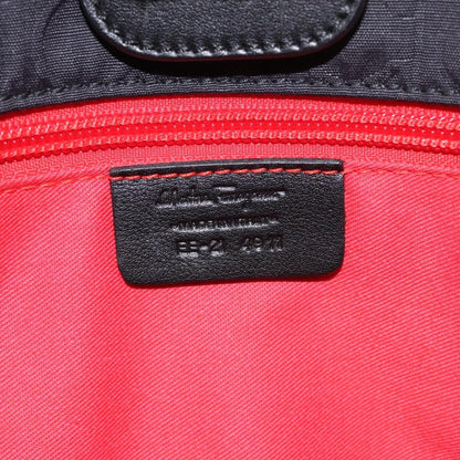 Salvatore Ferragamo Gancini handbag Nylon, BLACK, NYLON, Handbag