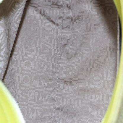 Salvatore Ferragamo Sofia Satchel Raffia with Leather, GREEN, WOOD, Handbag