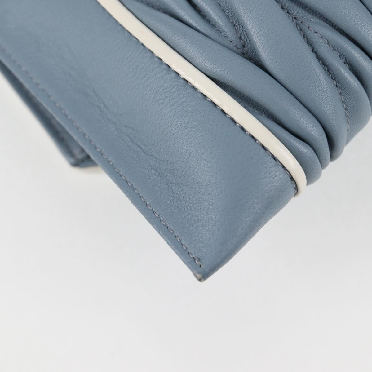 Miu Miu Madras Chain Clutch Matelasse Leather with Glitter, BLUE, LEATHER, Shoulder bag