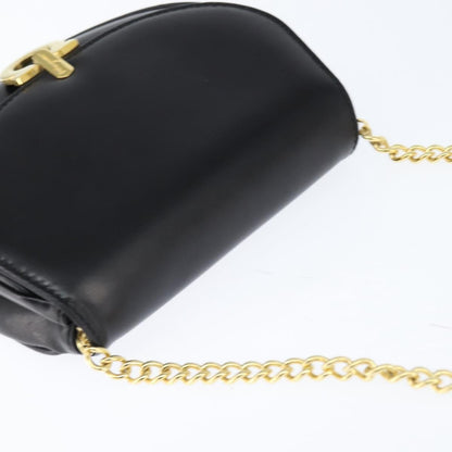 Salvatore Ferragamo Gancini Chain Shoulder bag Leather, BLACK, LEATHER, Shoulder bag