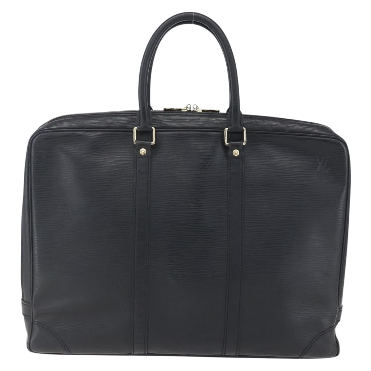 Louis Vuitton Porte Documents Voyage Epi Leather, BLACK, LEATHER, Briefcase
