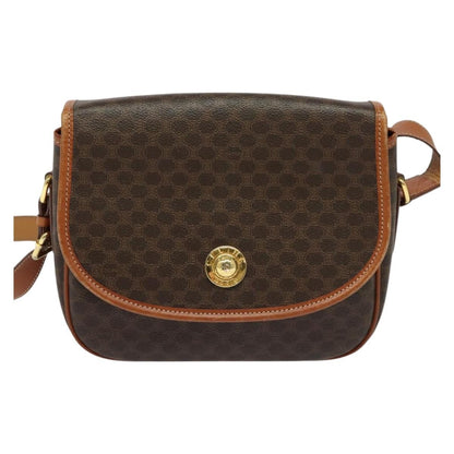 Celine Macadam Shoulder Bag PVC Leather, BROWN, CANVAS, Shoulder bag