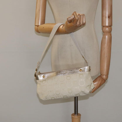Salvatore Ferragamo Gancini Shoulder Bag Canvas, BEIGE, CANVAS, Shoulder bag