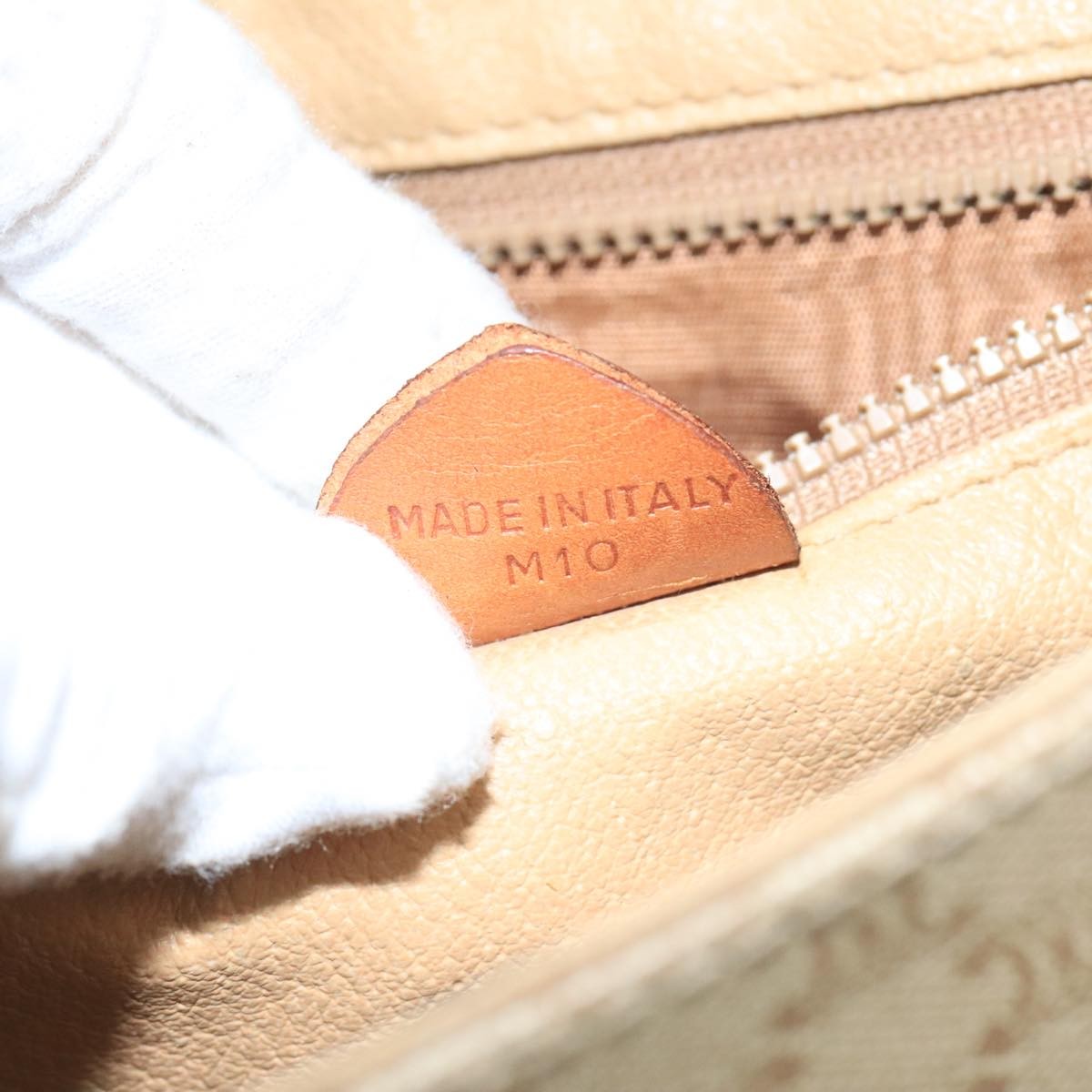 Celine Macadam Shoulder Bag Canvas, BEIGE, CANVAS, Shoulder bag