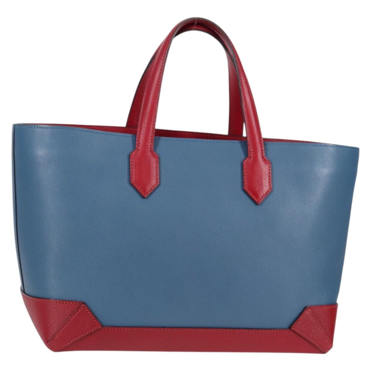 Hermes Maxibox Cabas Evercolor with Epsom, BLUE, LEATHER, Tote bag
