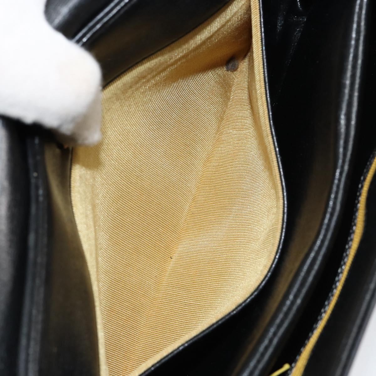 Christian Dior Vintage Chain Flap Shoulder Bag Leather, BLACK, LEATHER, Shoulder bag