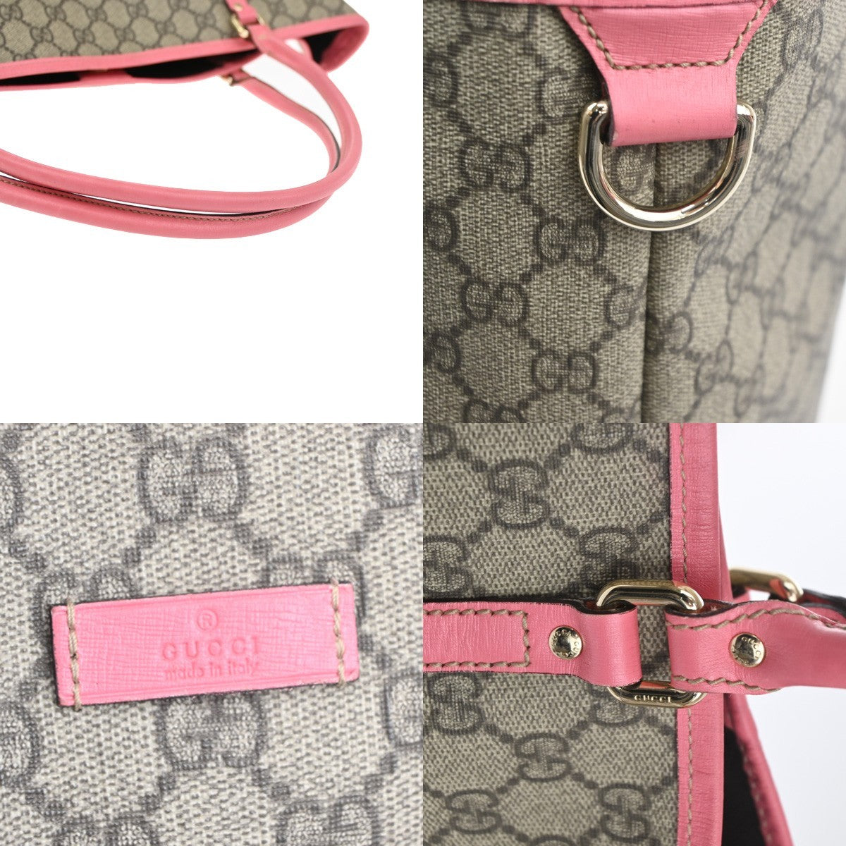 Gucci Joy Tote GG Coated Canvas with Leather, Brown, Leather, Tote Bag